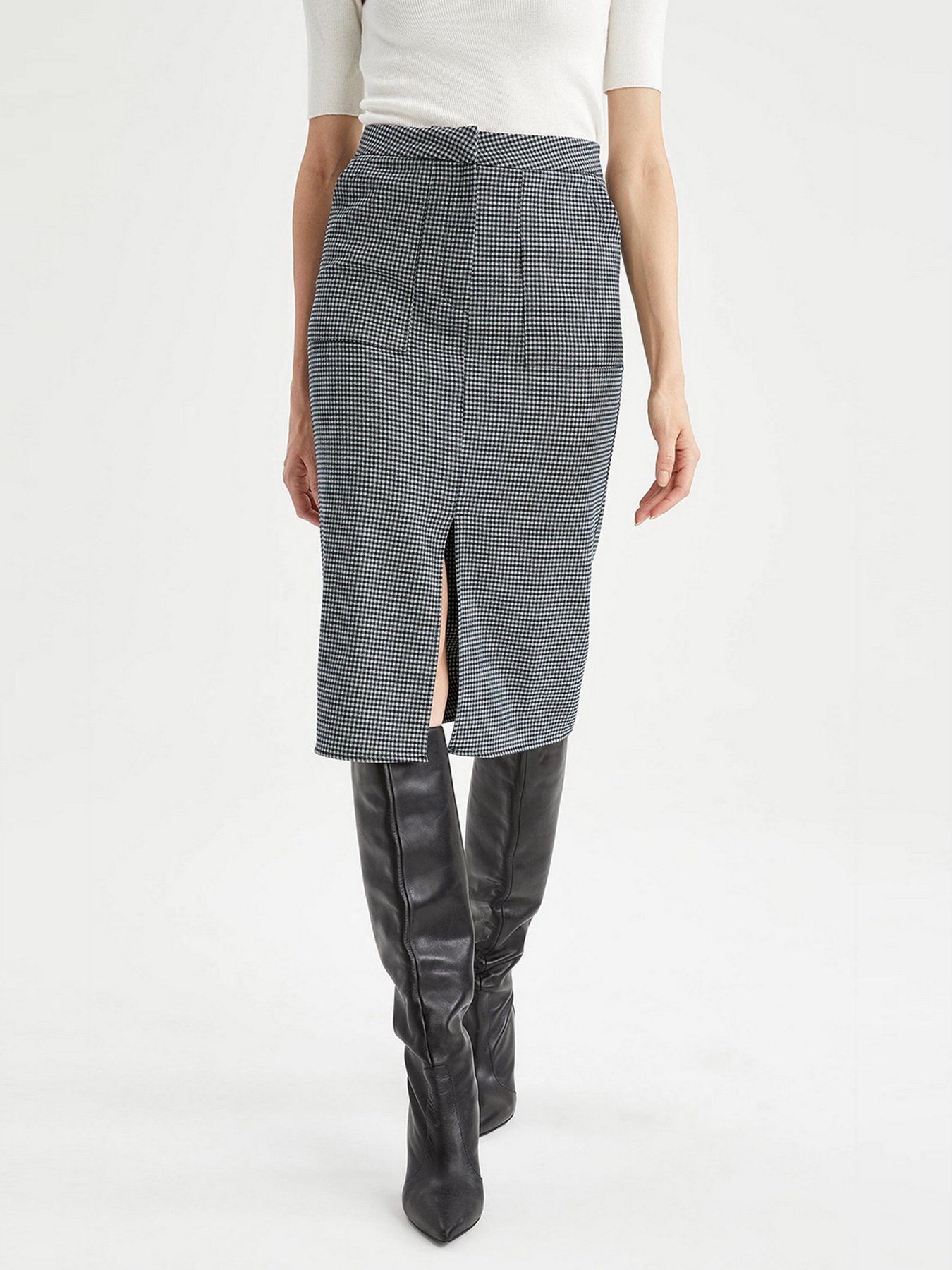 Спідниця міді DeFacto модель V5955AZ-BK27 Фото