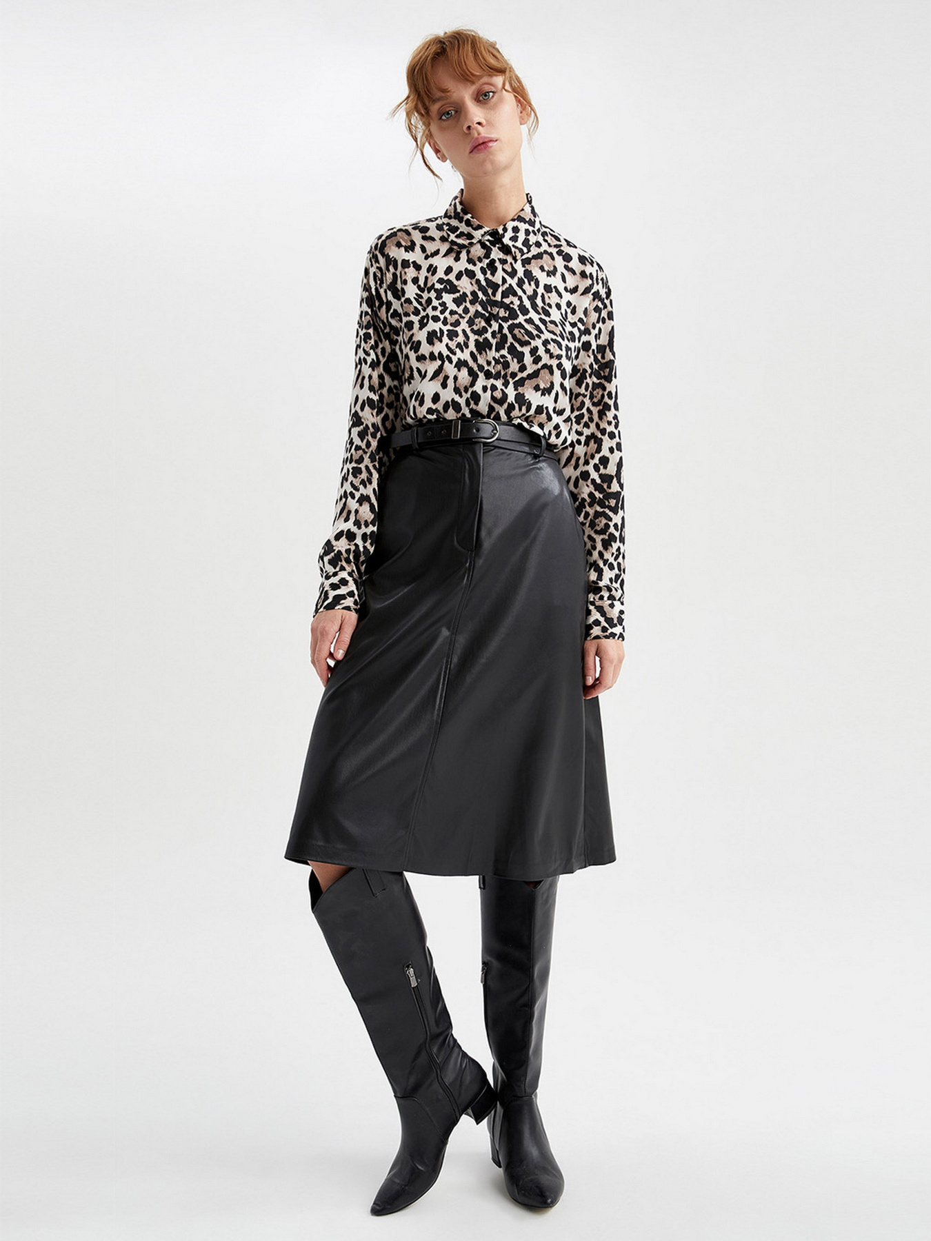 Спідниця міді DeFacto модель V8739AZ-BK21 Фото