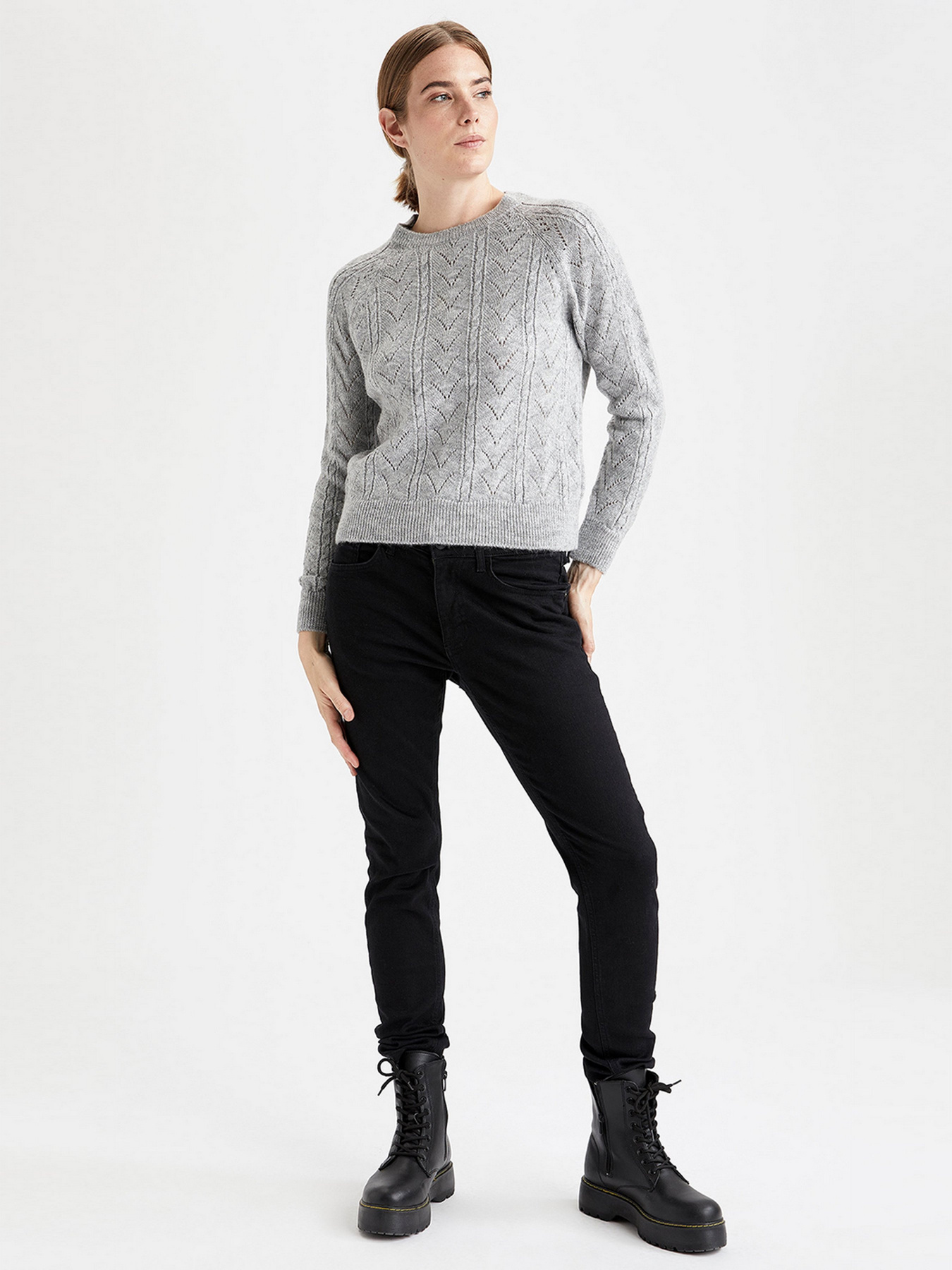 Джемпер DeFacto модель U8881AZ-GR70 Фото