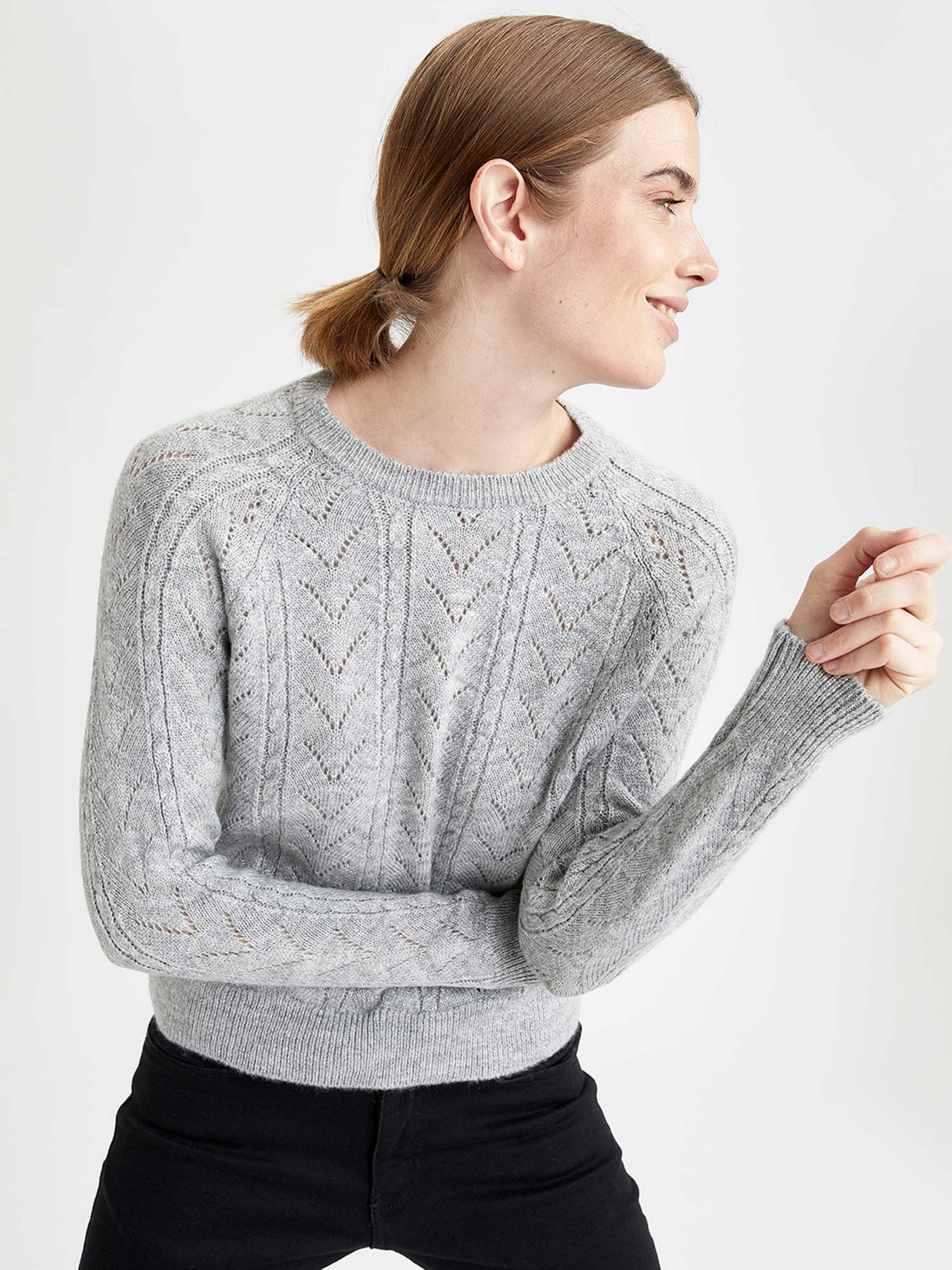 Джемпер DeFacto модель U8881AZ-GR70 Фото