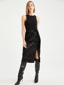 Спідниця міді DeFacto модель W7097AZ-BK27 Фото