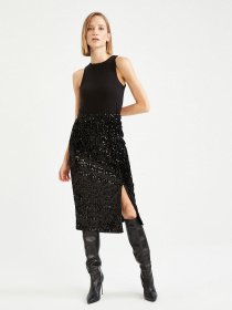 Спідниця міді DeFacto модель W7097AZ-BK27 Фото