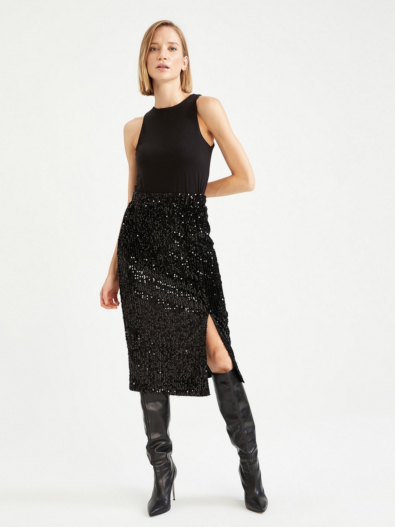 Спідниця міді DeFacto модель W7097AZ-BK27 Фото