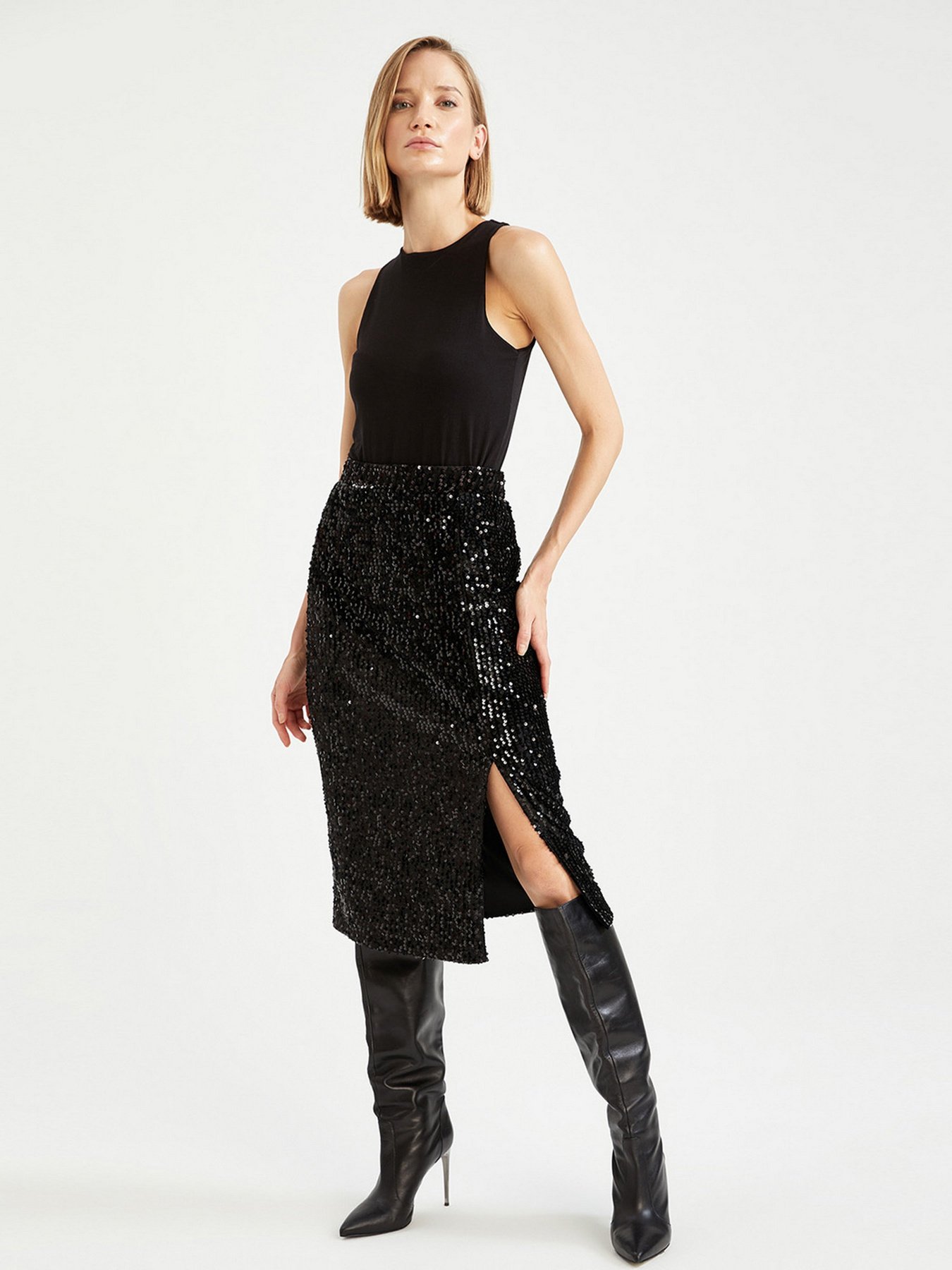 Спідниця міді DeFacto модель W7097AZ-BK27 Фото