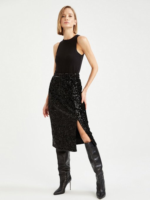 Спідниця міді DeFacto модель W7097AZ-BK27 Фото