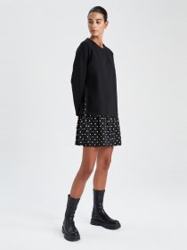 Платье мини DeFacto модель V6609AZ-BK22 Фото