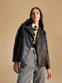 Шкіряна куртка DeFacto модель W6065AZ-BK27 Фото