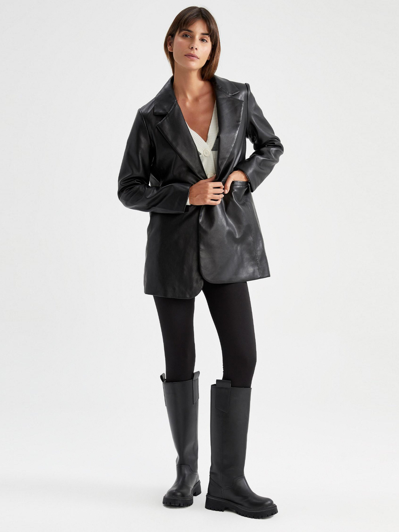 Шкіряна куртка DeFacto модель Y7173AZ-BK27 Фото