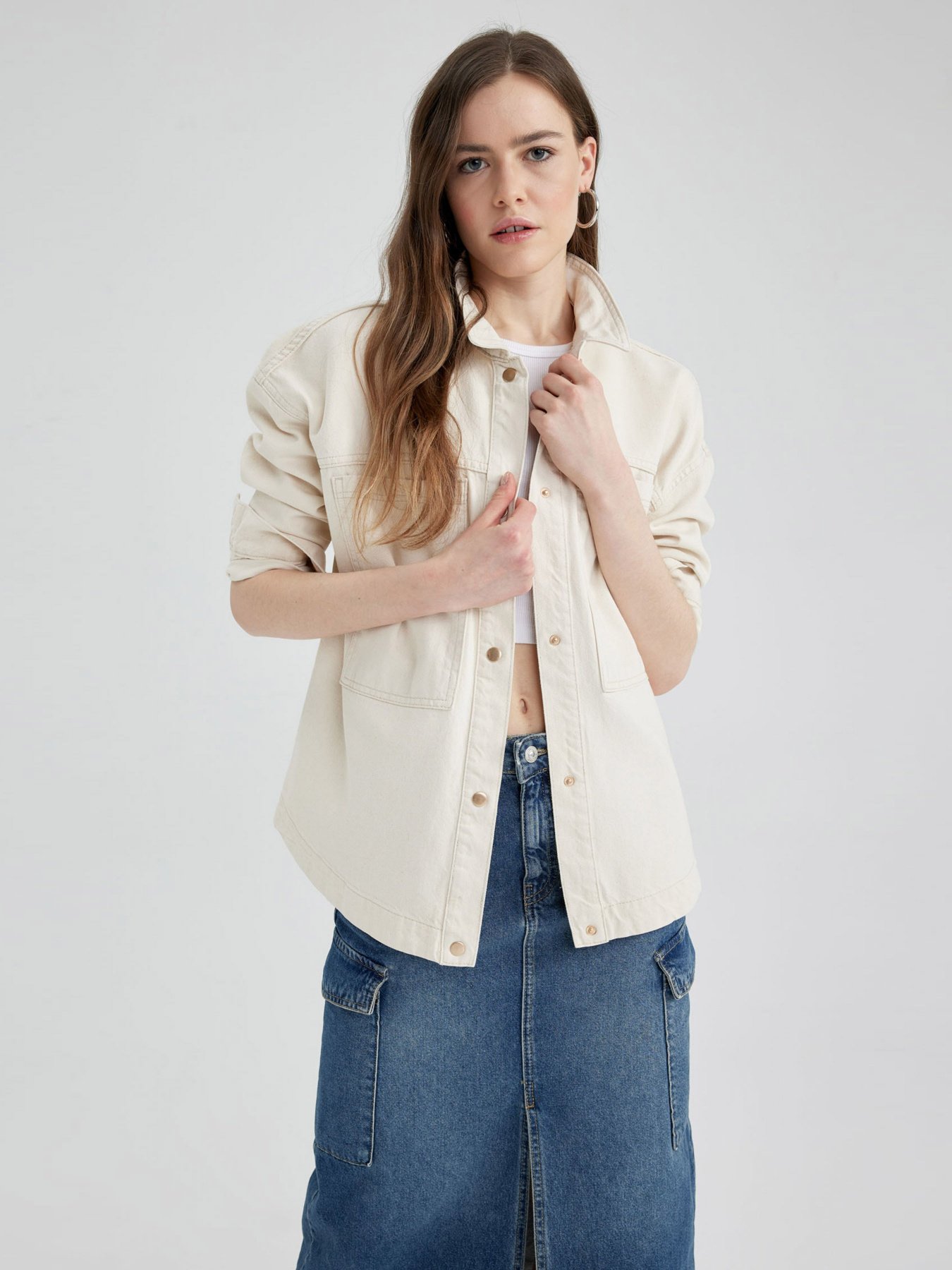 Джинсова куртка DeFacto модель A0764AX-WT1 Джинсова куртка DeFacto модель A0764AX-WT1 Фото