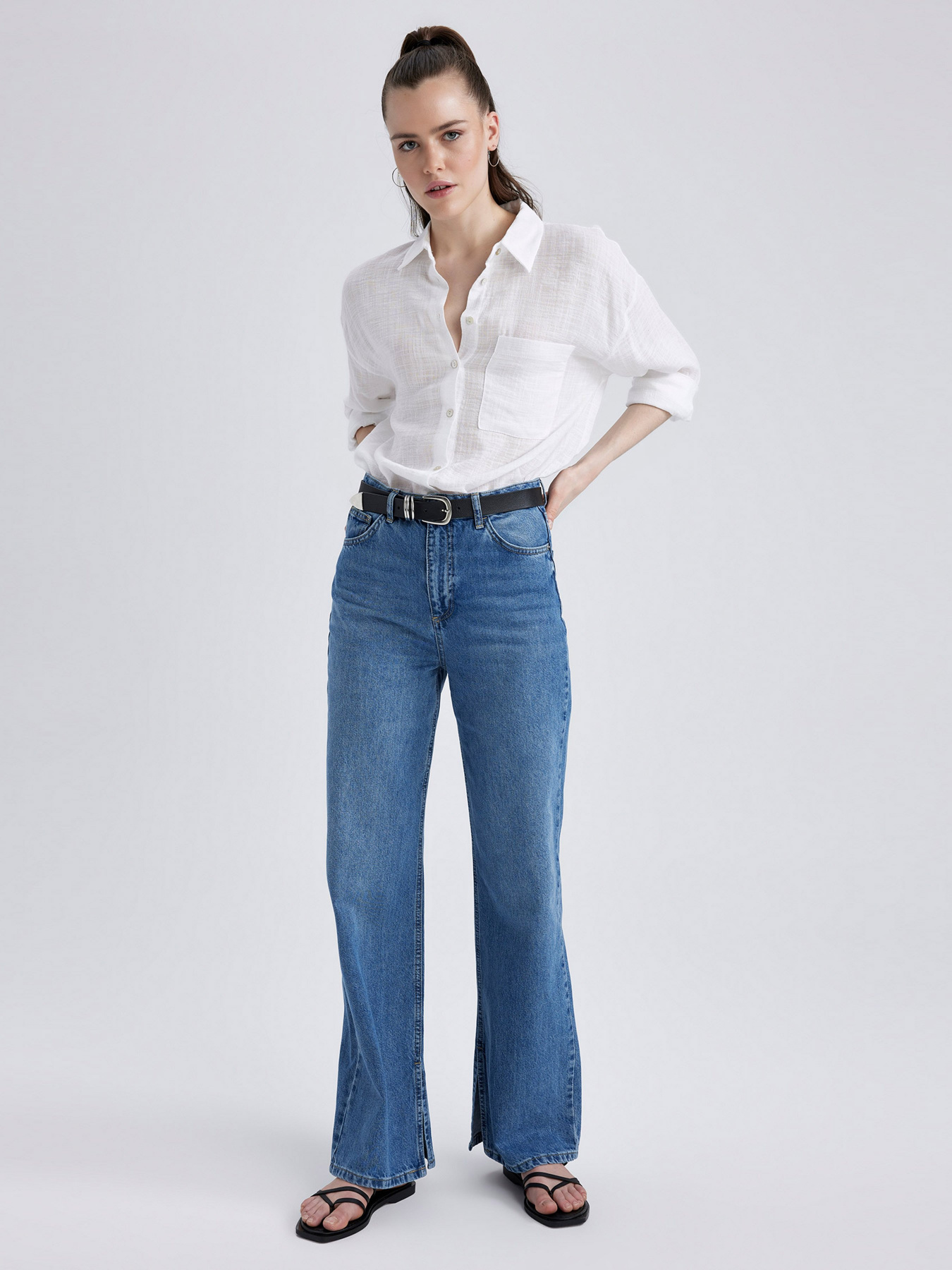 Сорочка повсякденна DeFacto модель X2232AZ-WT34 Фото