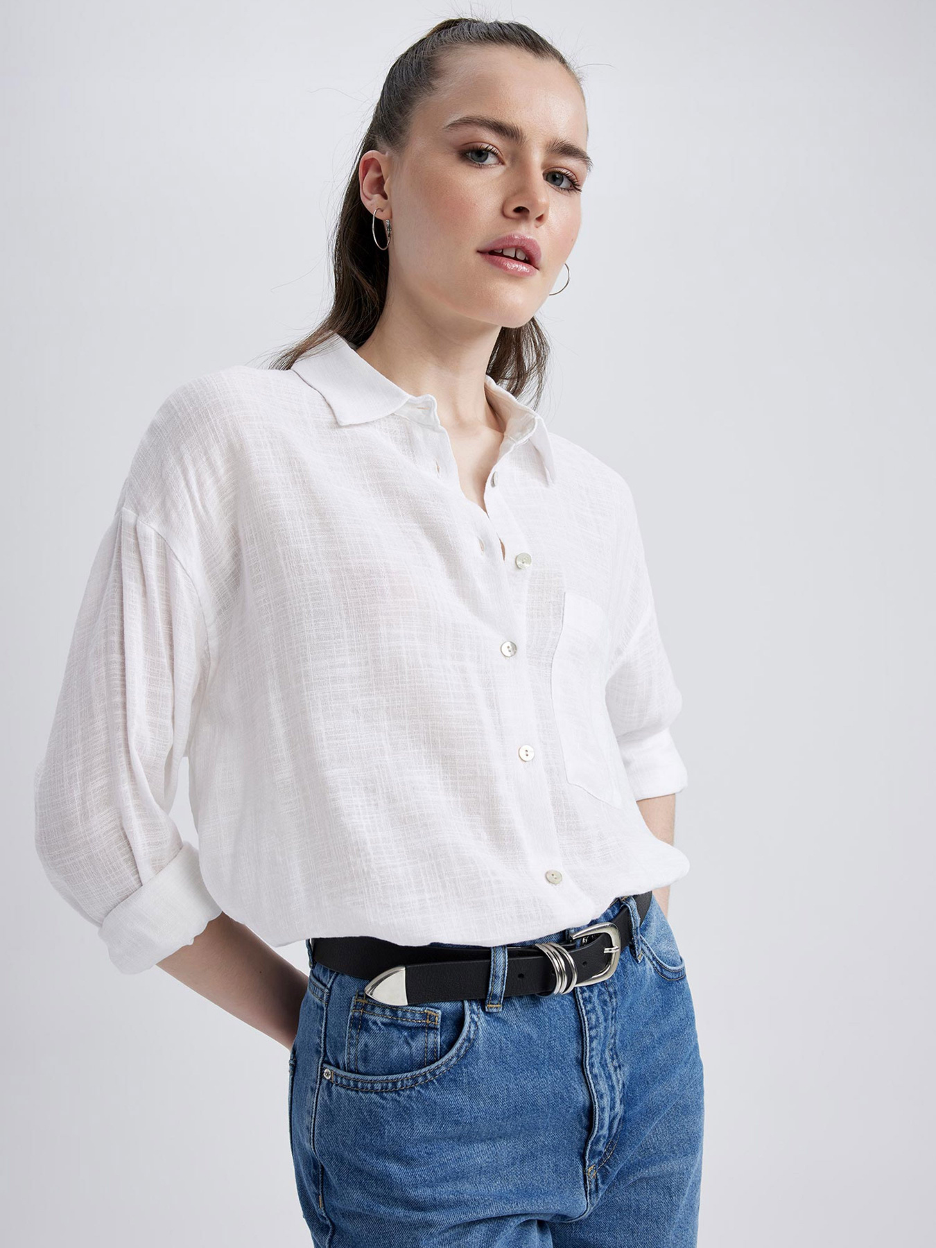 Сорочка повсякденна DeFacto модель X2232AZ-WT34 Фото