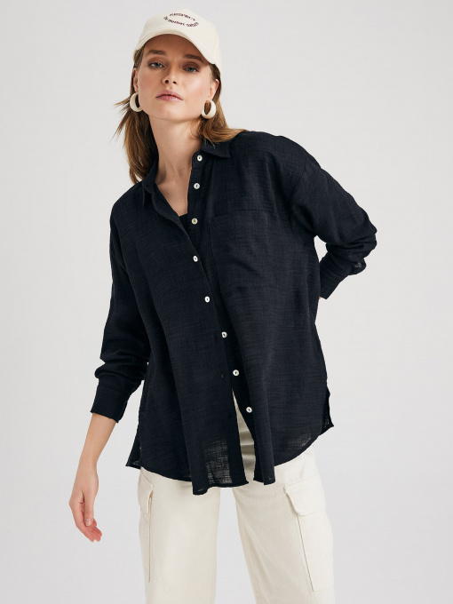 Рубашка повседневная DeFacto модель X2232AZ-BK27 Фото