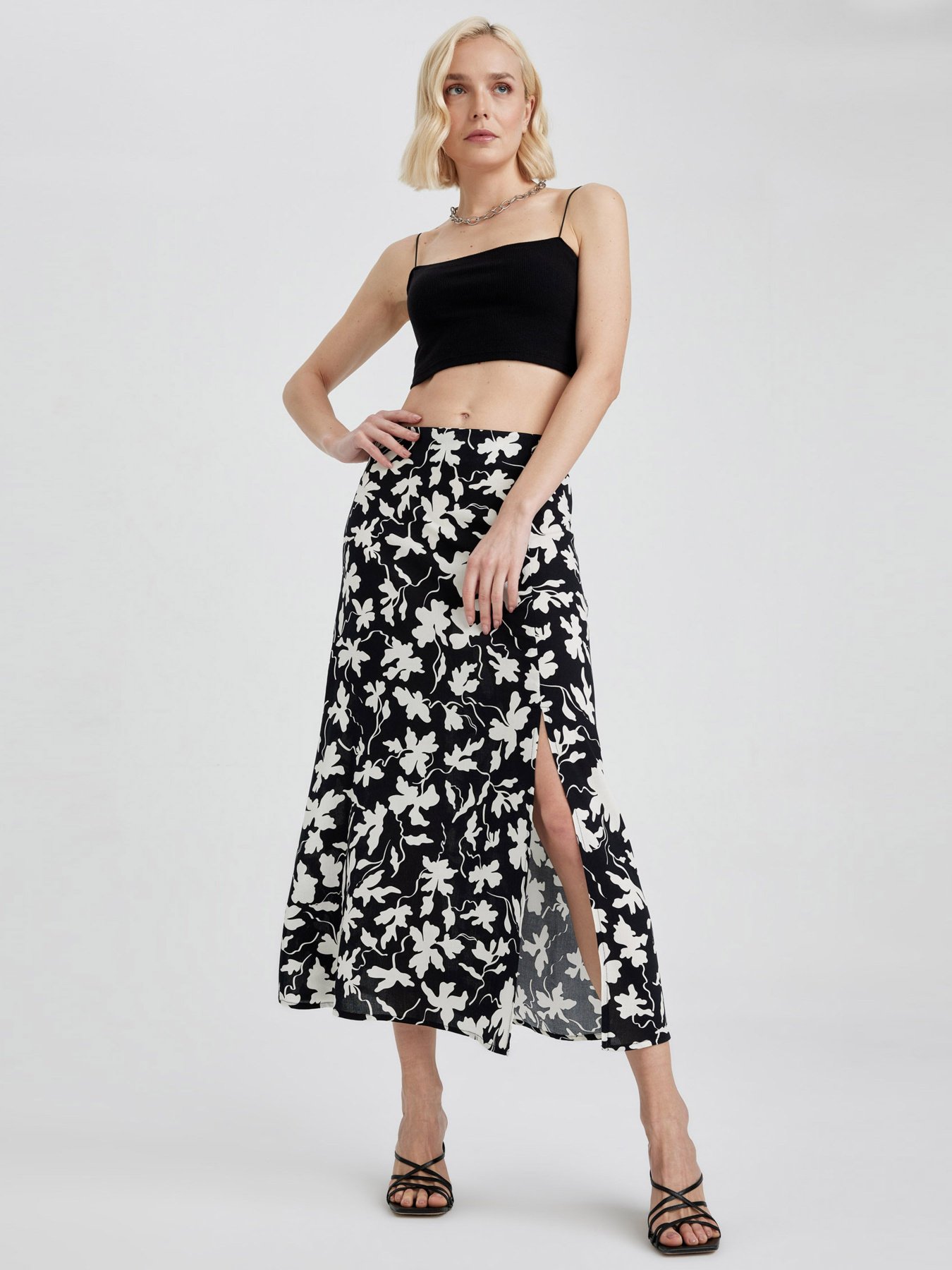 Спідниця міді DeFacto модель X6692AZ-BK27 Фото