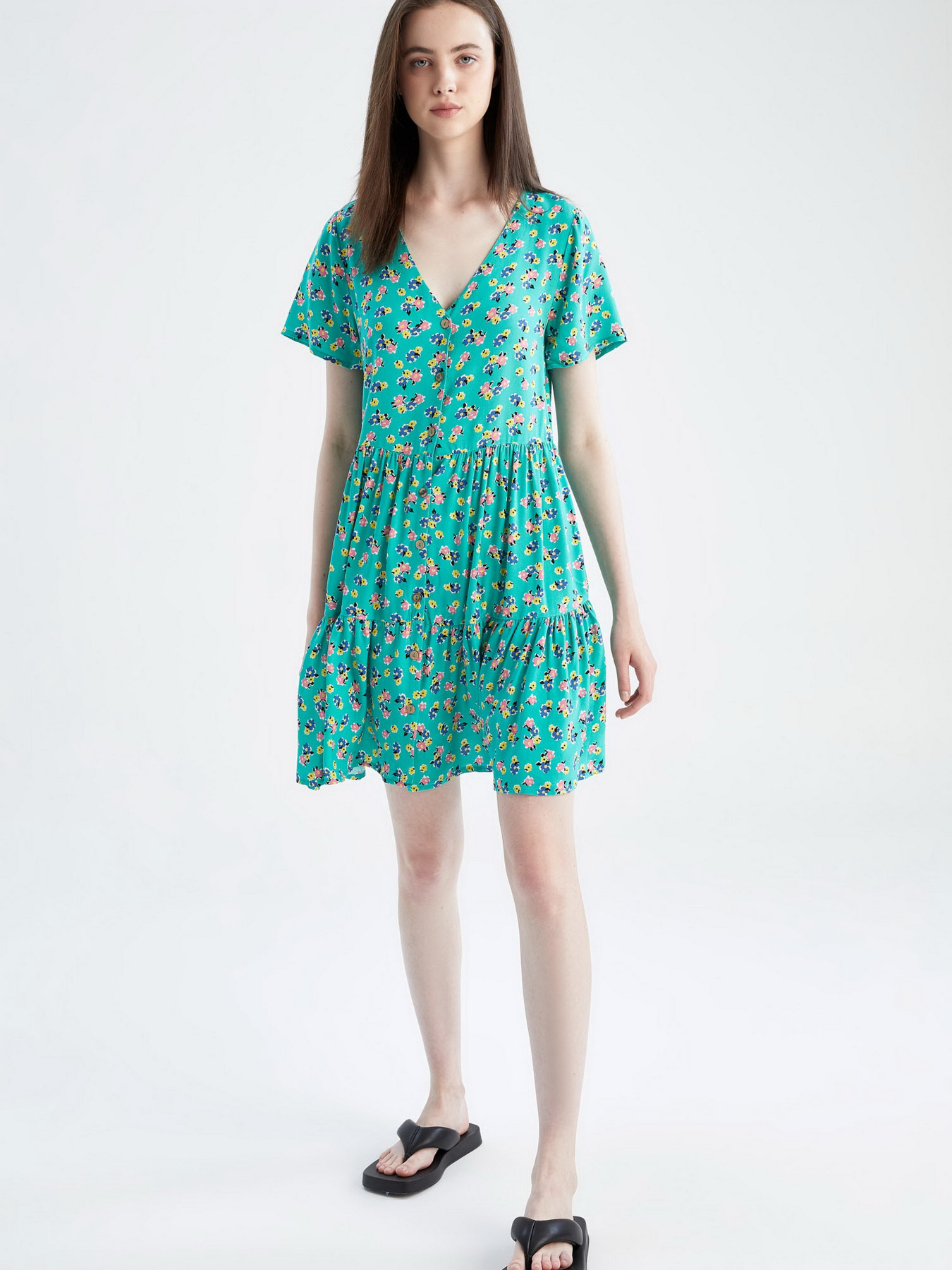 Платье мини DeFacto модель T4046AZ-GN153 Фото