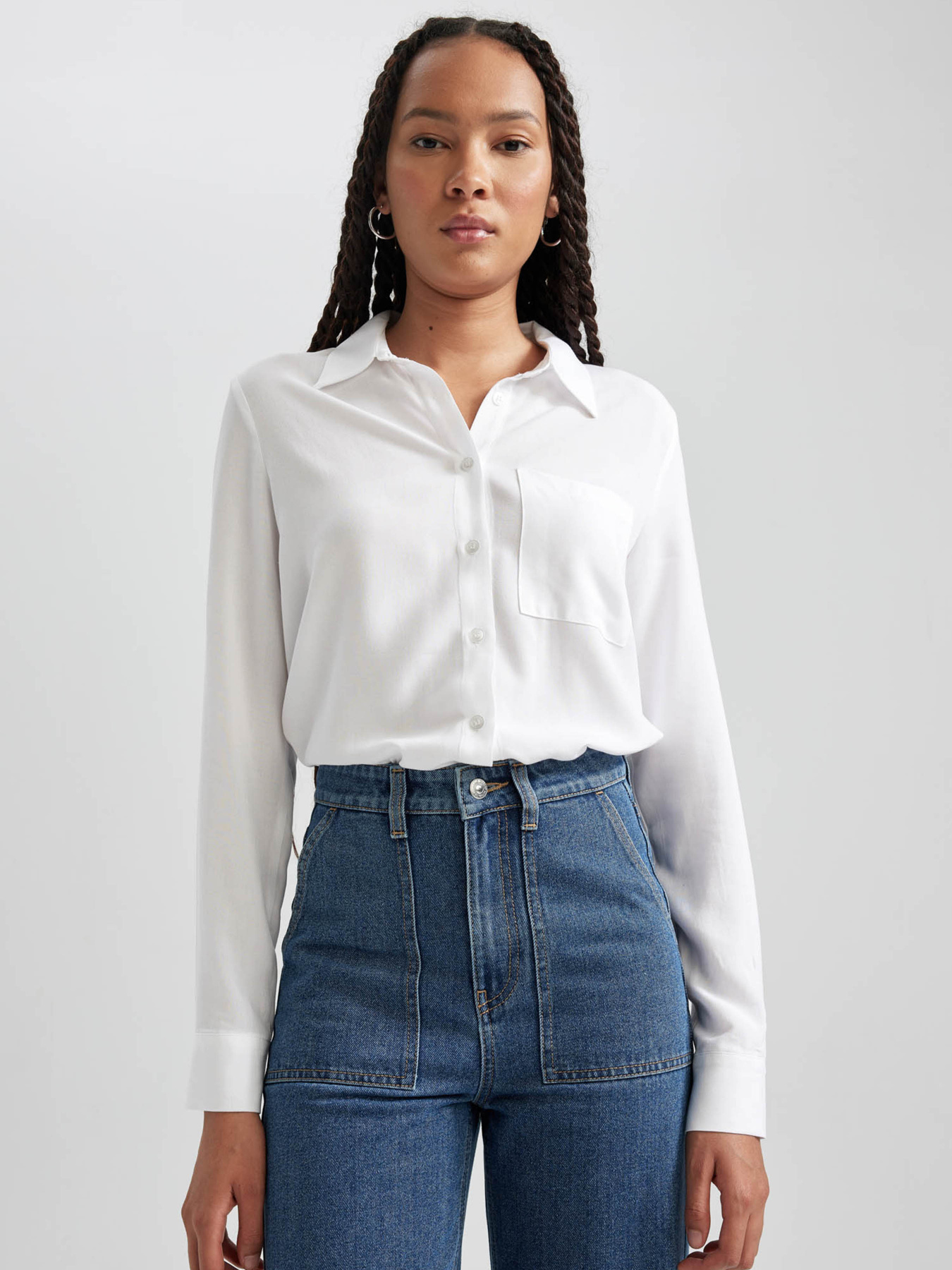 Сорочка повсякденна DeFacto модель N2518AZ-WT32 Фото