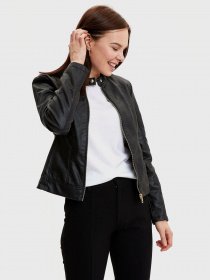 Шкіряна куртка DeFacto модель N6772AZ-BK27 Шкіряна куртка DeFacto модель N6772AZ-BK27 Фото