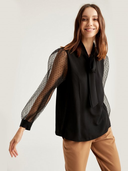 Блуза с длинным руквом DeFacto модель T1285AZ-BK27 Фото