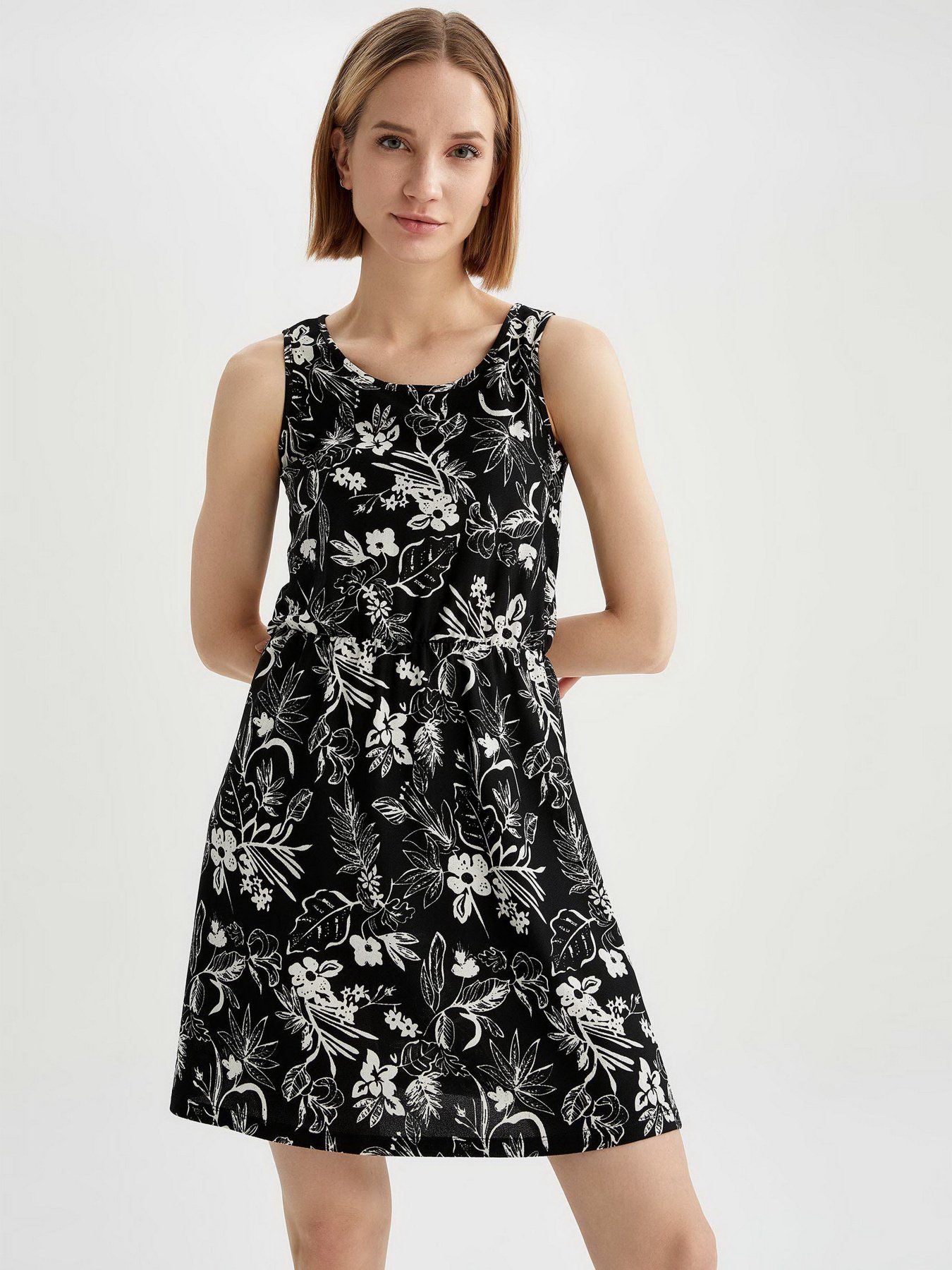 Платье мини DeFacto модель T8070AZ-BK27 Платье мини DeFacto модель T8070AZ-BK27 Фото