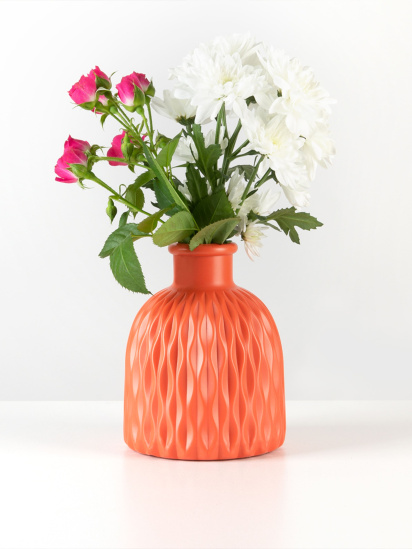 MBM MY HOME ­Ваза для квітів пластикова коралова модель DH-FLOWERS-09 CORAL — фото - INTERTOP