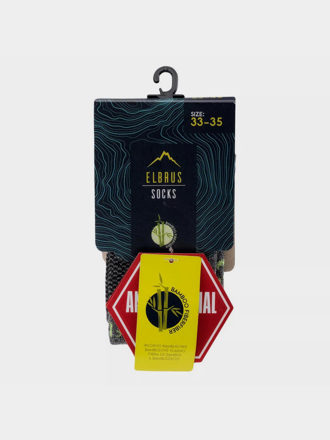 Шкарпетки Elbrus Yine модель YINE JR-GREY/BLACK/LIME Фото