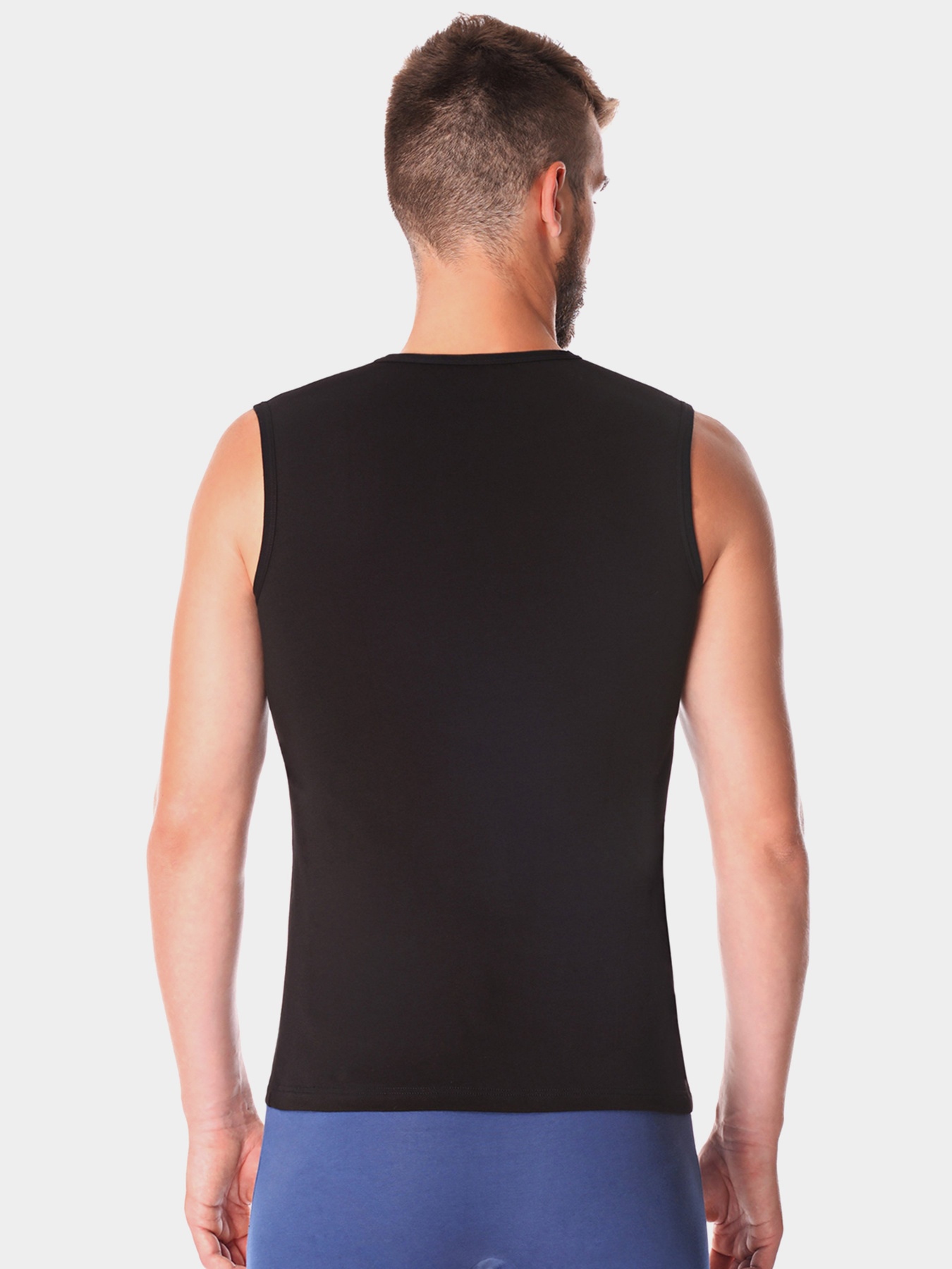 Майка для дому Emy модель 6111 Чоловіча майка-Черный Фото