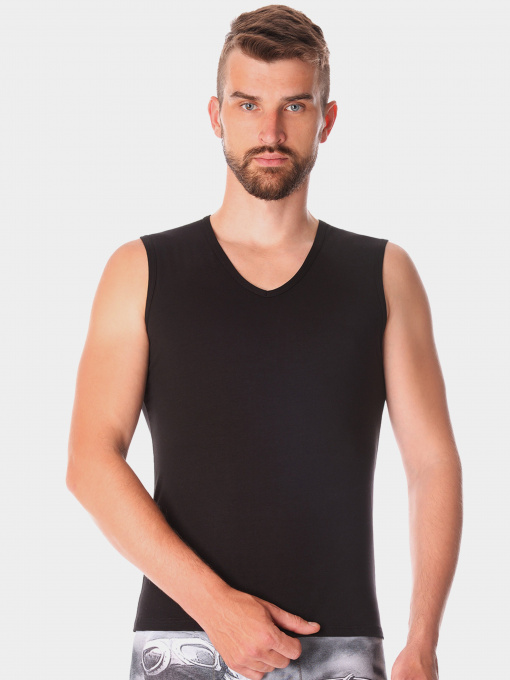 Майка для дому Emy модель 6112 Чоловіча майка-Черный Фото