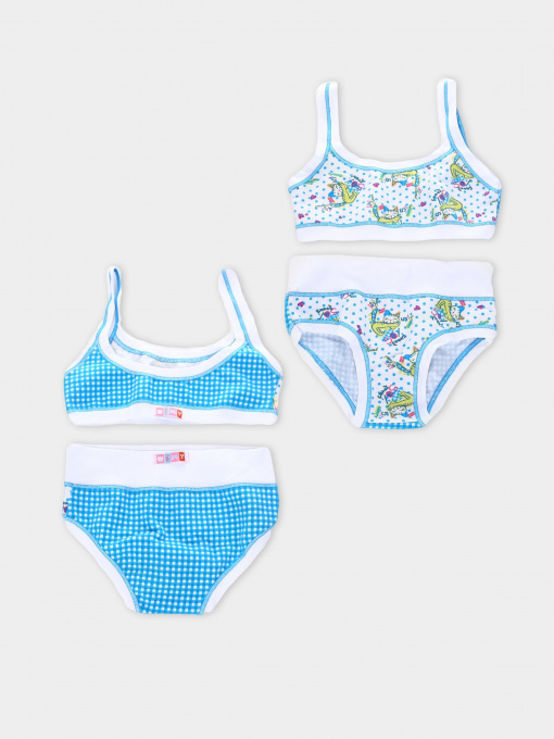 Комплект топ і труси Emy модель 1128+891 Комплект для дівчат-Синий Фото