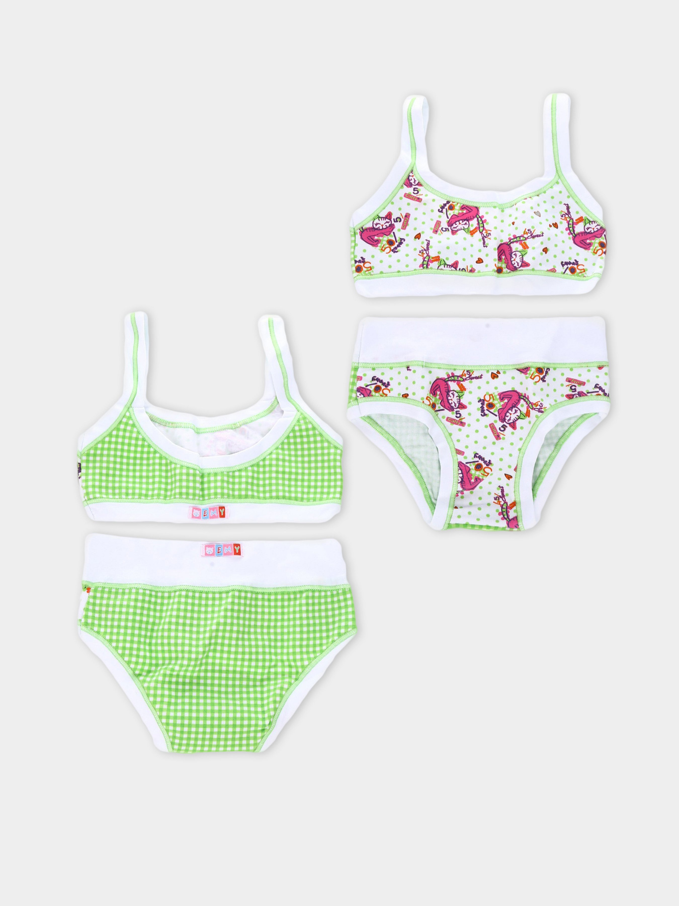 Комплект топ и трусы Emy модель 1128+891 Комплект для дівчат-Зел Фото