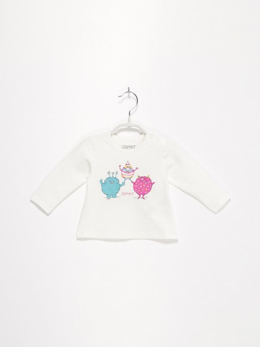 Лонгслив Esprit модель 7040811003_білий комб. Фото