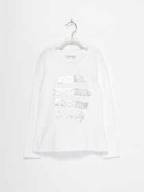 Лонгслів Esprit модель 7040851005_білий комб. Фото