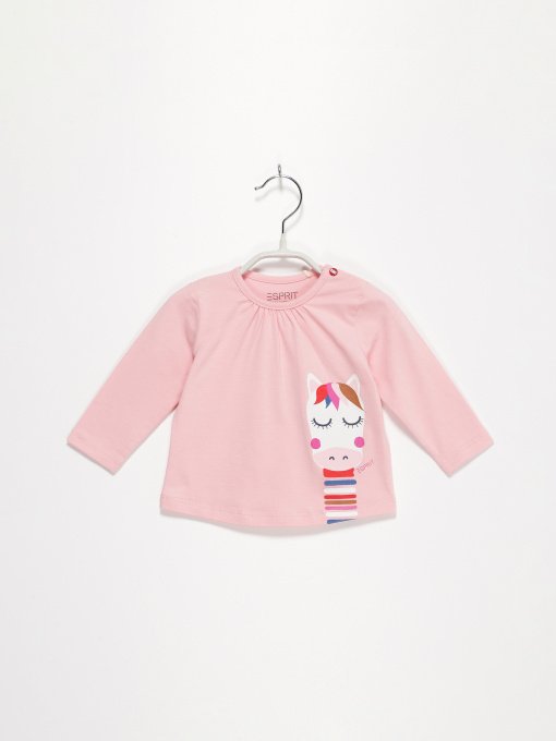 Лонгслів Esprit модель 7040911001_рожевий комб. Фото