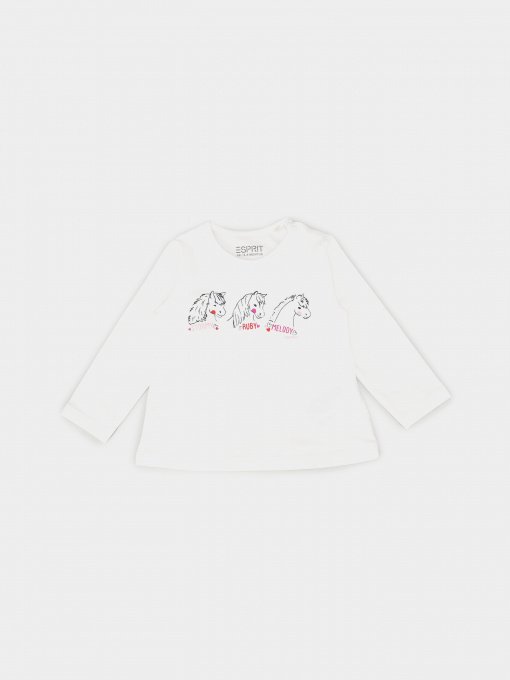 Лонгслив Esprit модель 7040911007_білий комб. Фото