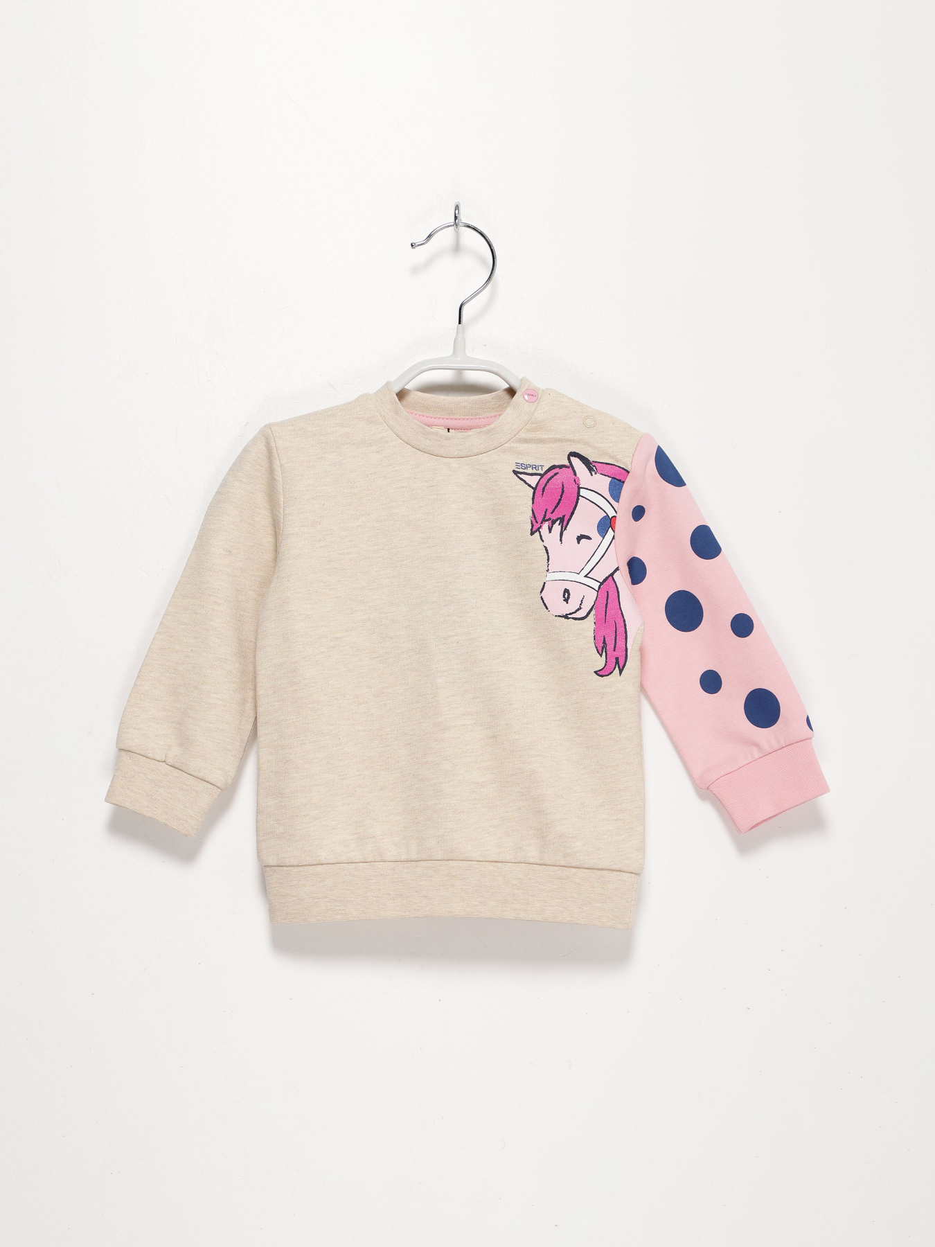 Свитшот Esprit модель 7040911501_бежевий комб. Фото