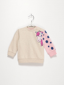 Свитшот Esprit модель 7040911501_бежевий комб. Фото