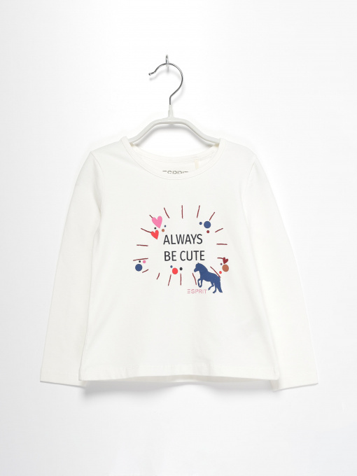Лонгслив Esprit модель 7040931007_білий комб. Фото