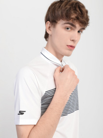 Поло Skechers Fade Stripe Golf Wіcking Breathable Zip Soft Feel модель M01TO36 WHT Фото
