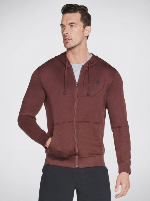 Худи Skechers Apparel GOknit Pique Full Zip модель M3JA154 DKBR Фото