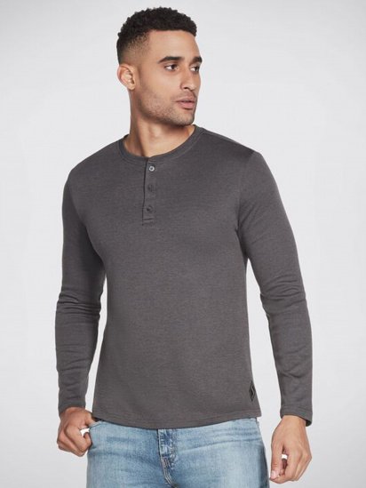 Лонгслив Skechers Apparel GOknit Pique Henley модель M3LT159 CHAR — фото 3 - INTERTOP