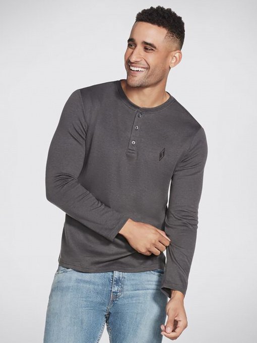 Худи и свитшоты Skechers Apparel GOknit Pique Henley модель M3LT159 CHAR Фото