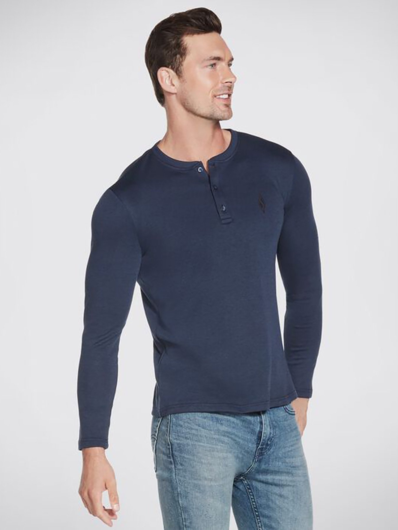 Лонгслив Skechers Apparel GOknit Pique Henley модель M3LT159 NVY Фото