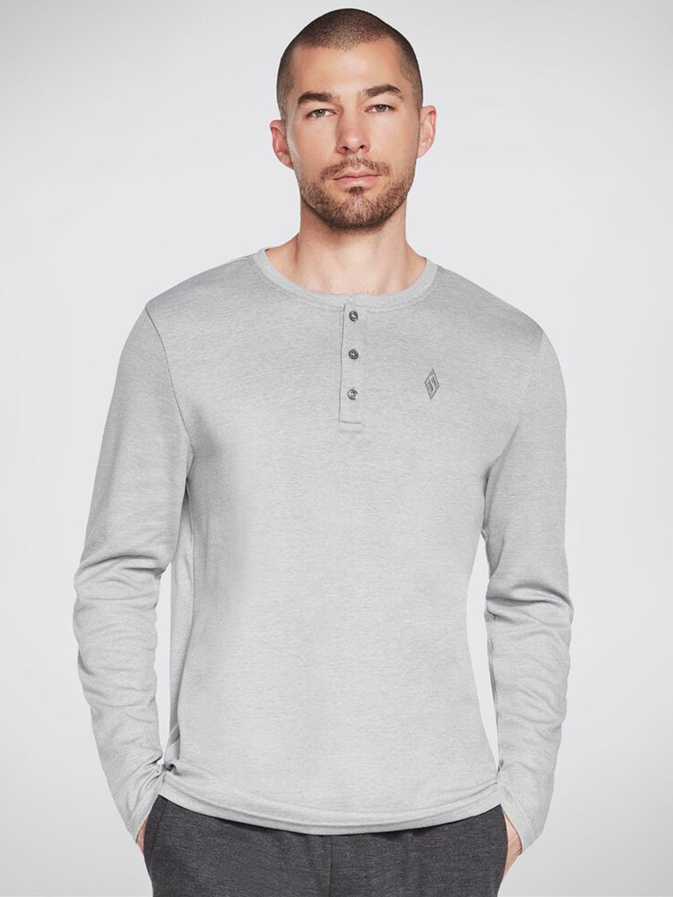 Худи и свитшоты Skechers Apparel GOknit Pique Henley модель M3LT159 LTGY Фото