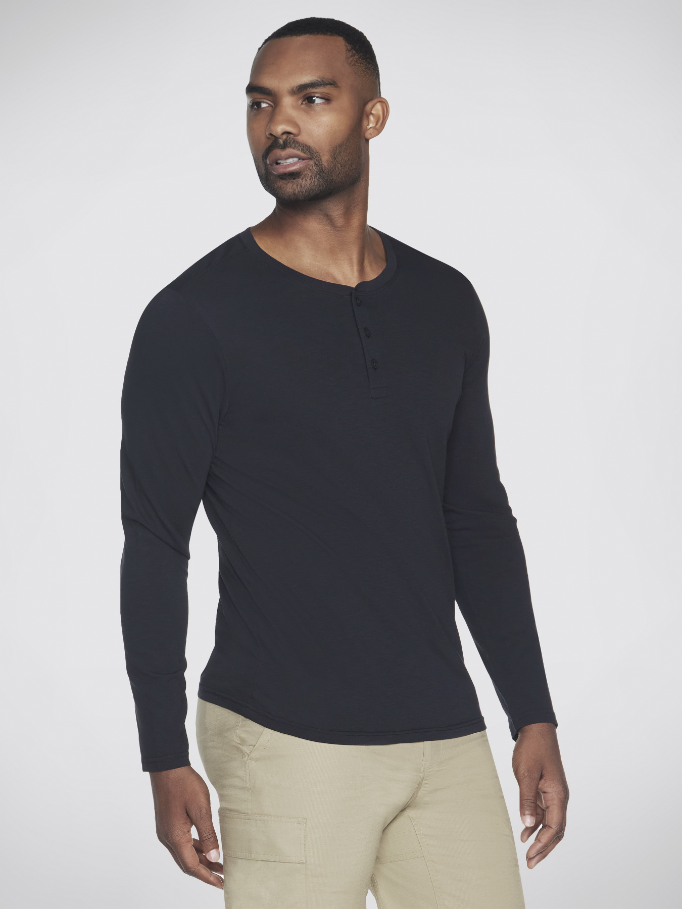 Лонгслів Skechers Skech-Breeze Slub L/S Henley модель LT48 BLK Лонгслів Skechers Skech-Breeze Slub L/S Henley модель LT48 BLK Фото