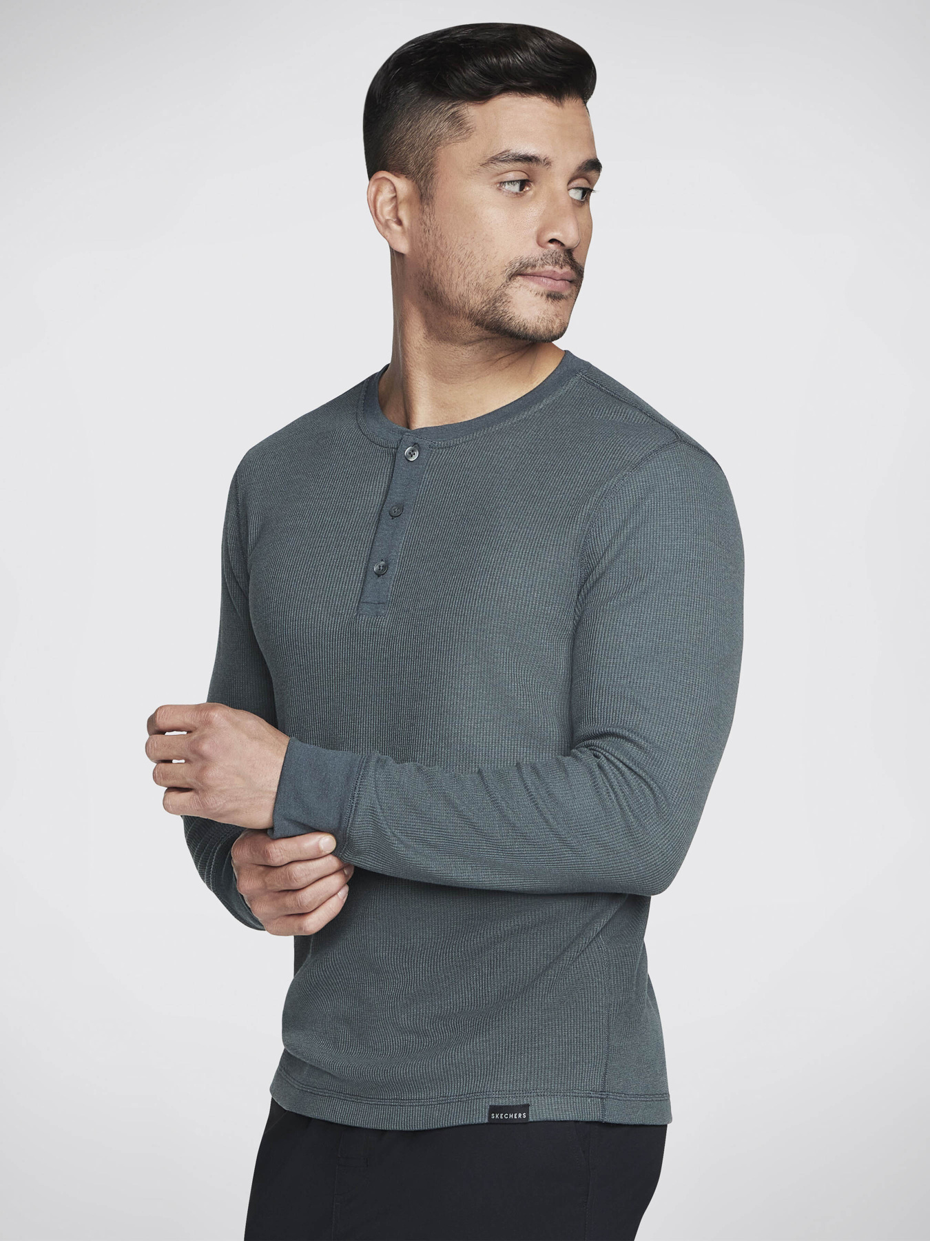 Лонгслив Skechers Go Knit Waffle Henley модель LT18 GNBK Фото