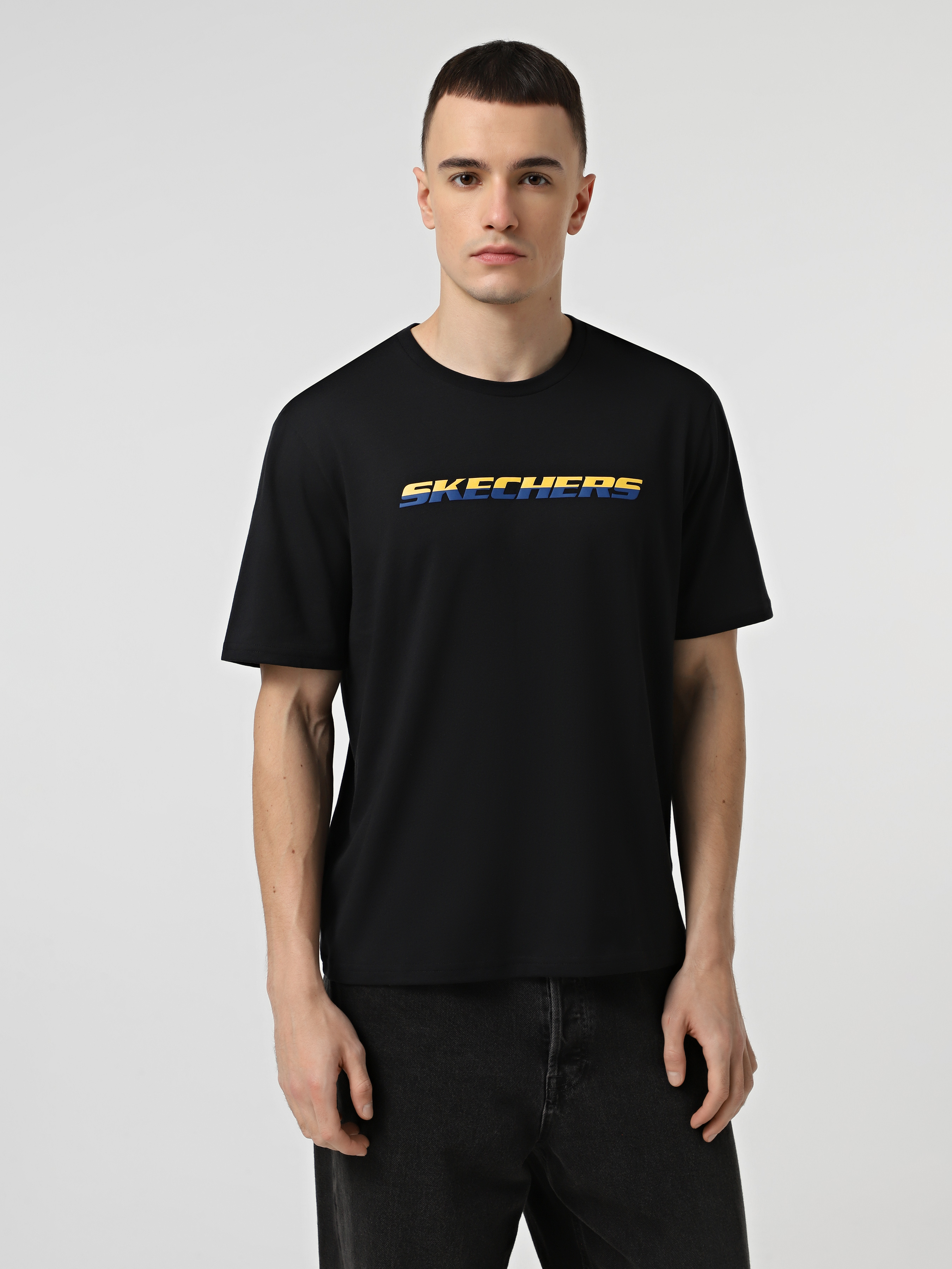 Чоловіча Футболка Skechers HERITAGE SS TEE (EX417) колір чорний, матеріал бавовна/поліестер Skechers - купити в Україні