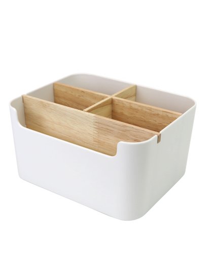 MBM MY HOME ­Органайзер для мелочей белый модель FH-02 WHITE/WOOD — фото 6 - INTERTOP