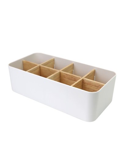 MBM MY HOME ­Органайзер для мелочей белый модель FH-03 WHITE/WOOD — фото 6 - INTERTOP