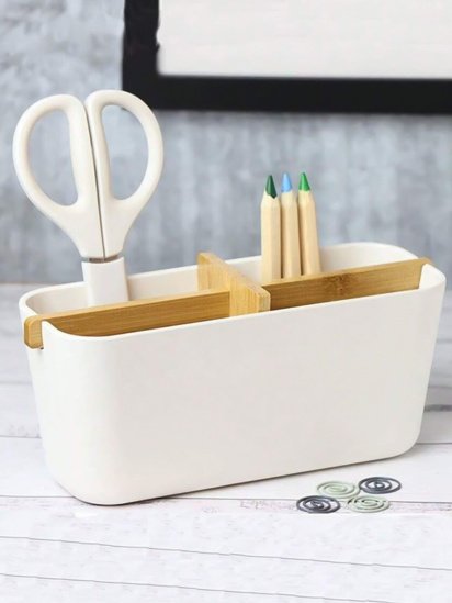 MBM MY HOME ­Органайзер для мелочей белый/дерево Scandinavia модель FH-48 WHITE/WOOD — фото 5 - INTERTOP