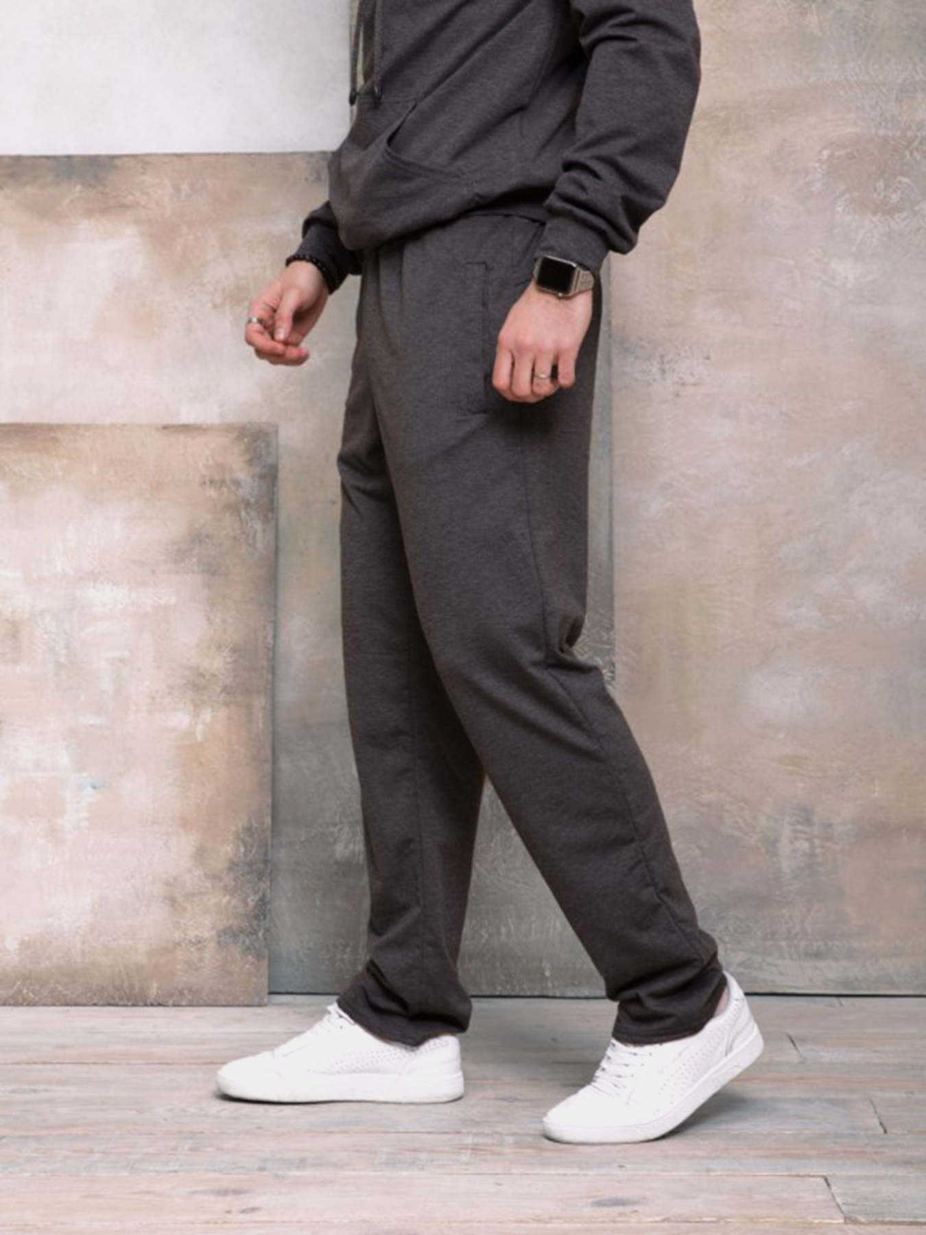 Штаны спортивные ISSA Plus модель GN-407_темно-серый Фото