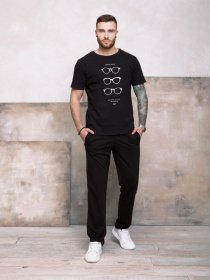 Штаны спортивные ISSA Plus модель GN-407_черный Штаны спортивные ISSA Plus модель GN-407_черный Фото