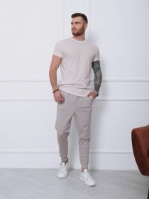 Штаны спортивные ISSA Plus модель SA-132_светло-серый Фото